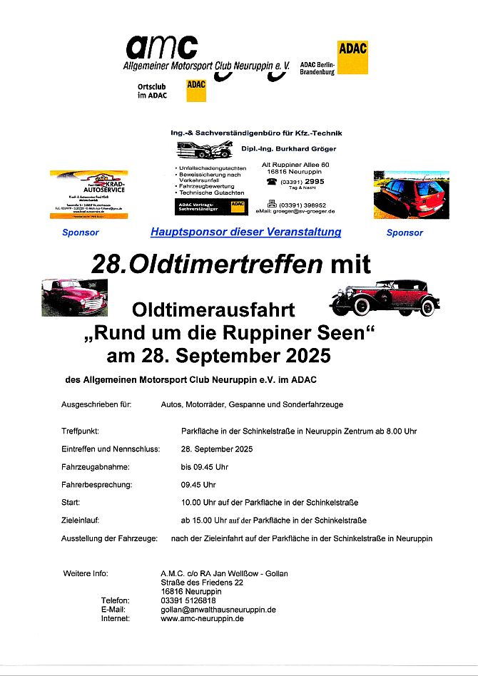 Ausschreibung Oldtimer 2025